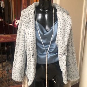 Faux leopard print jacket